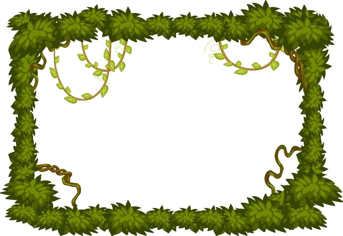 Blank banner with jungle tree elements frame template vector