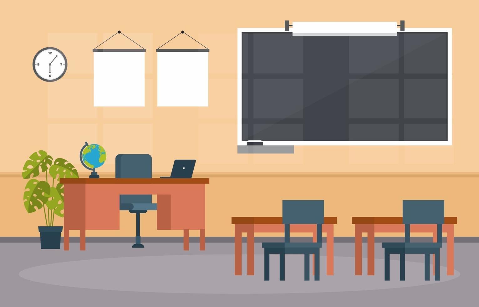 Empty Classroom in High School Illustration vector