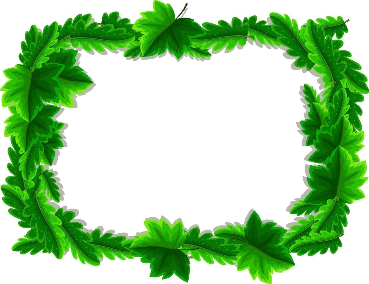Green leaves frame template vector