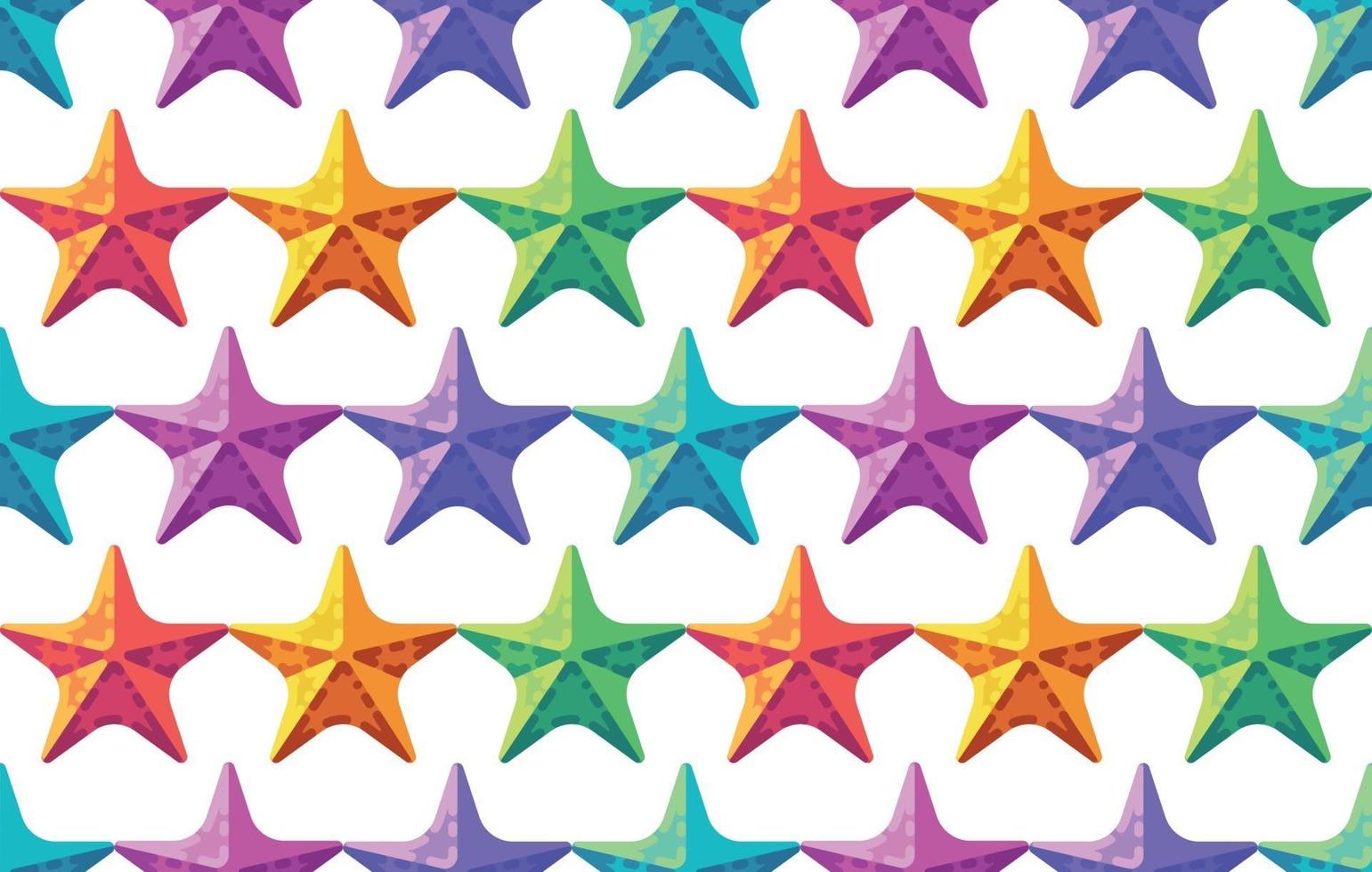 Colorful starfish pattern. Summer background vector