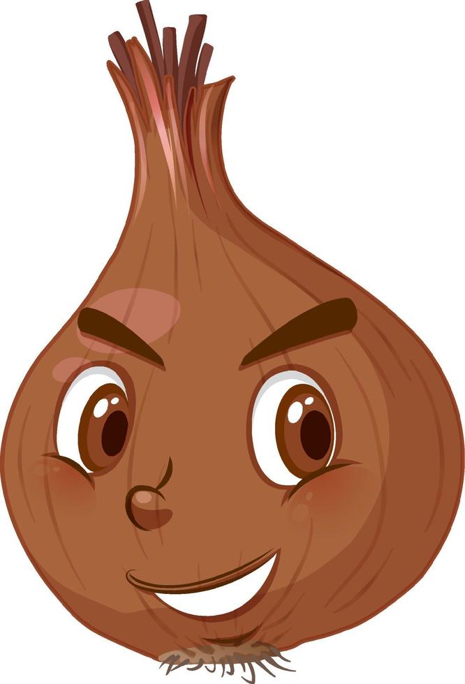 Onion cartoon character with facial expression vector