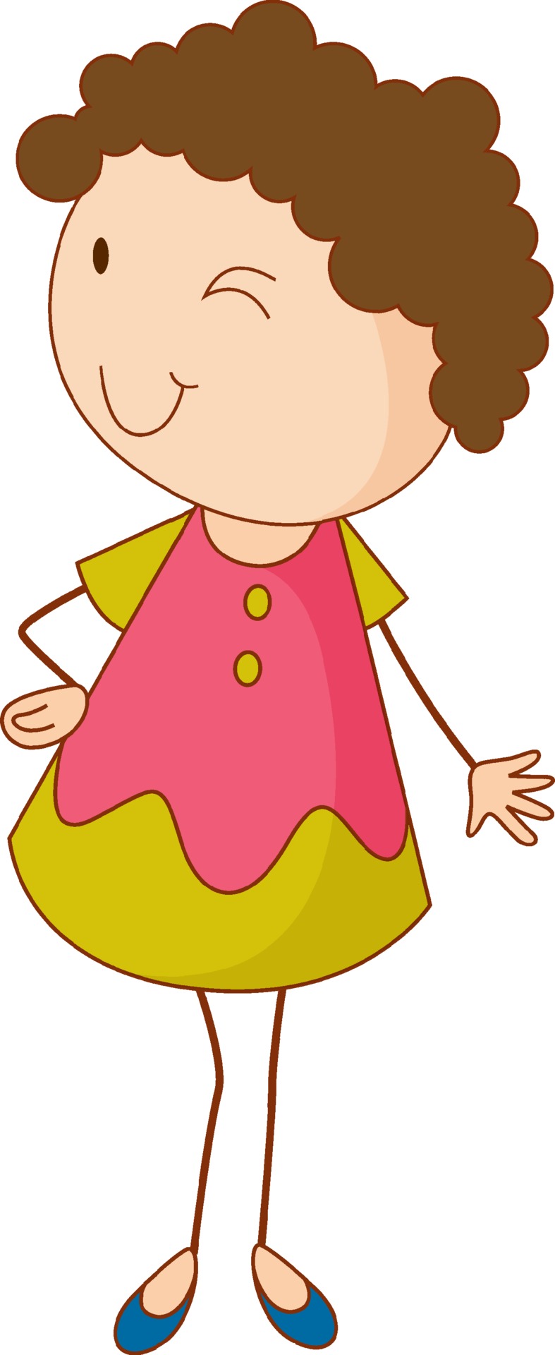 Cute girl cartoon character in hand drawn doodle style isolated 2046842 ...