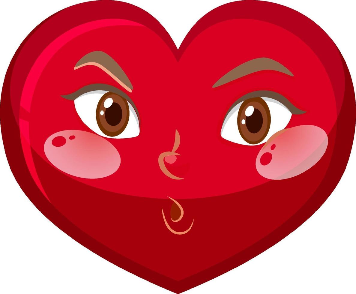 Heart cartoon character with facial expression vector