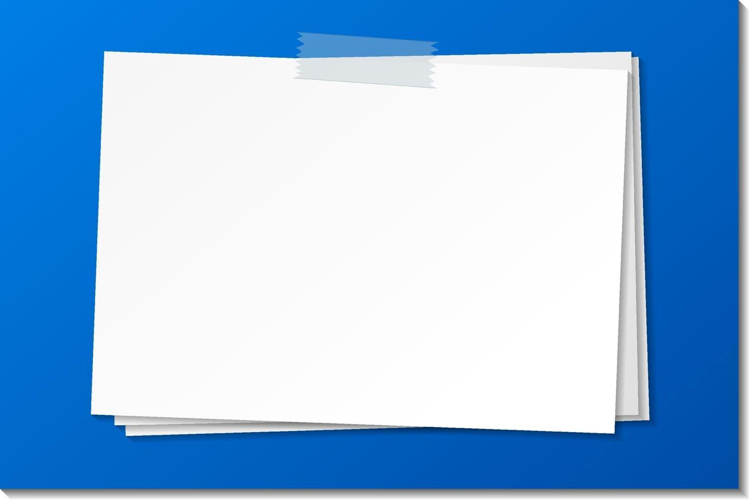 Empty paper note template stick with tape vector