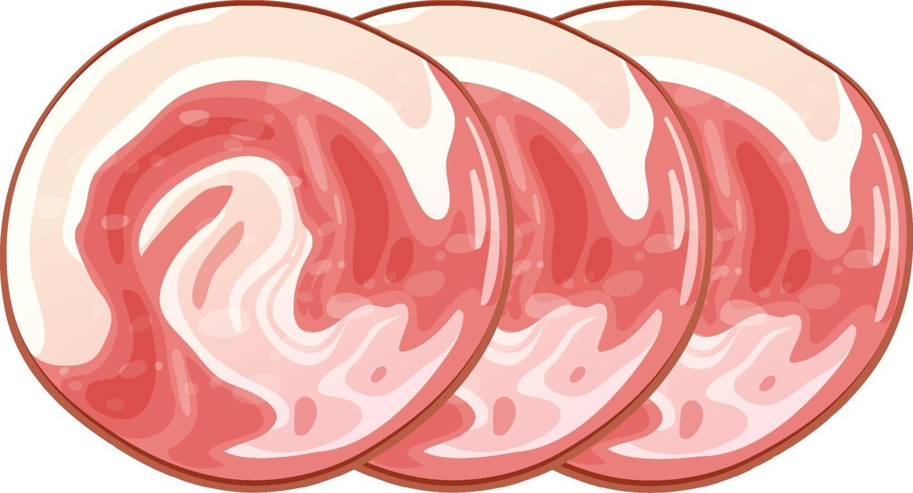 Sliced pork sausage isolated vector