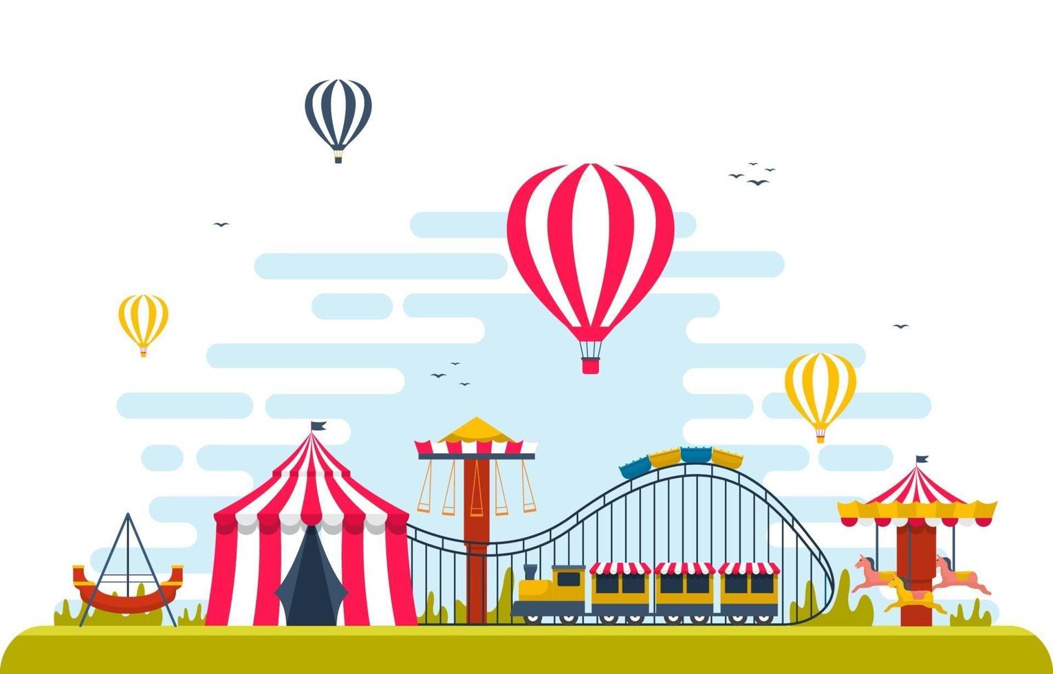 Circus and Amusement Park Illustration vector