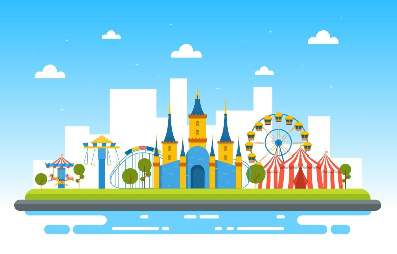 Circus and Amusement Park Illustration vector