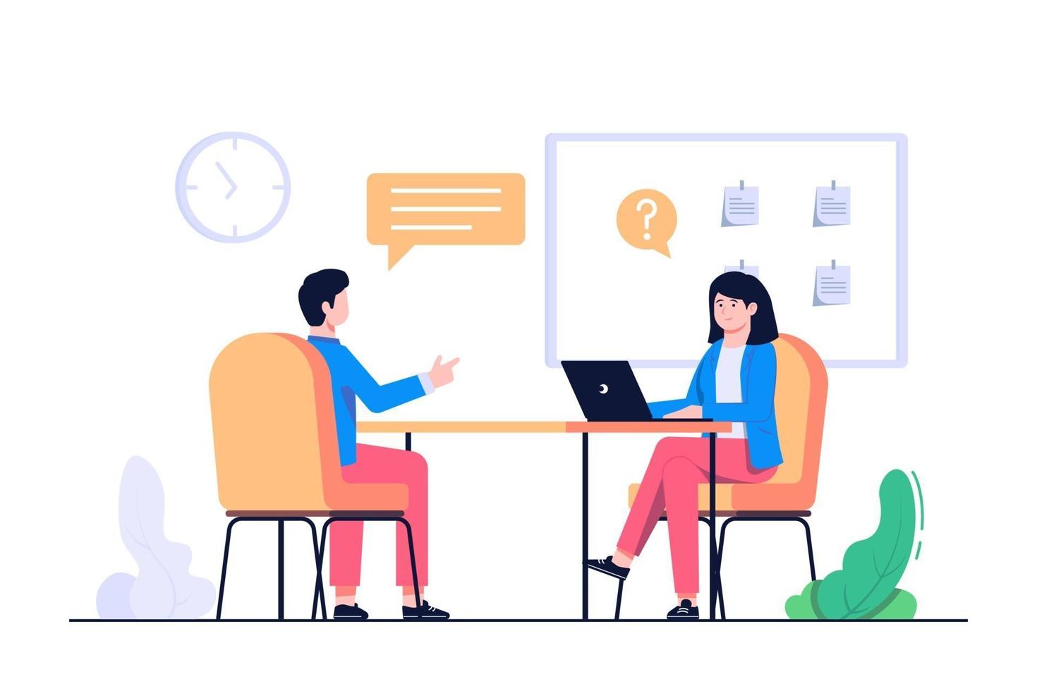 new worker interview concept illustration vector