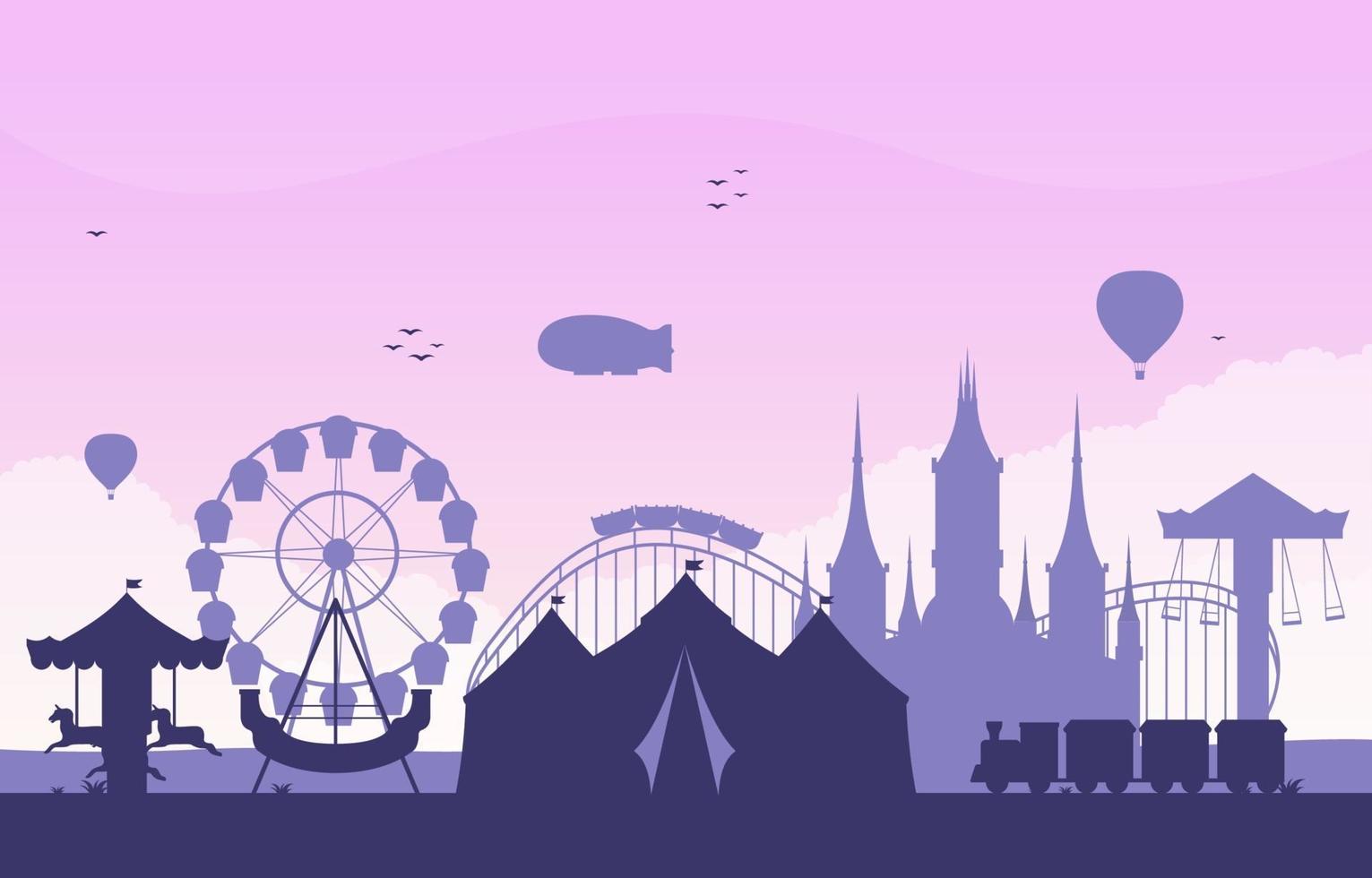 Circus and Amusement Park Illustration vector