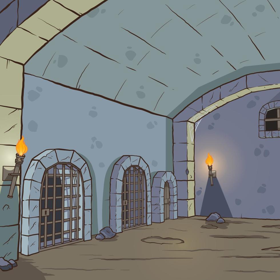 Cartoon dungeon background vector