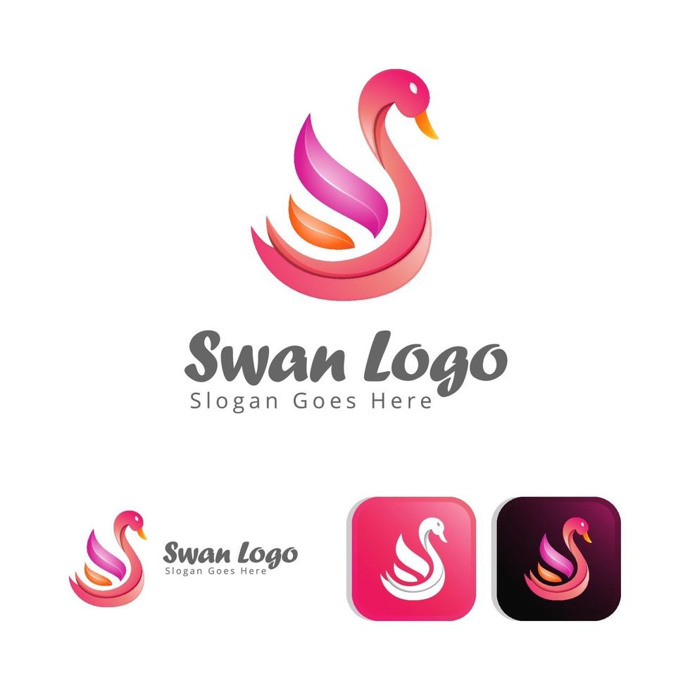 diseño de concepto de logotipo moderno cisne vector