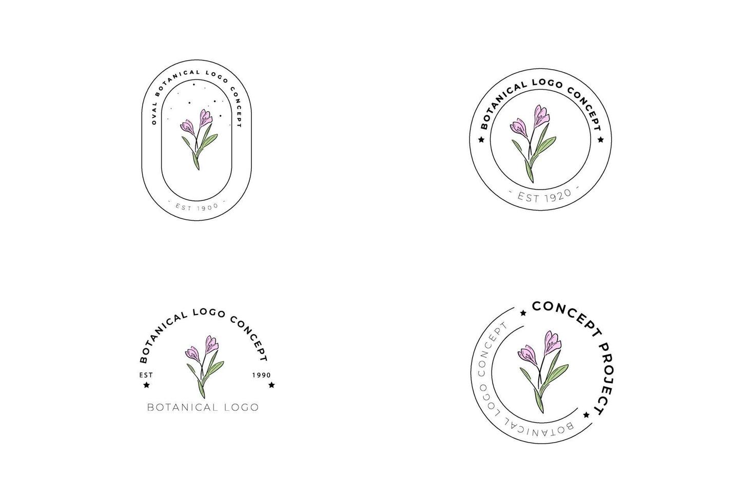 abstracto minimalista moderno femenino botánico floral orgánico diseño de logotipo vector