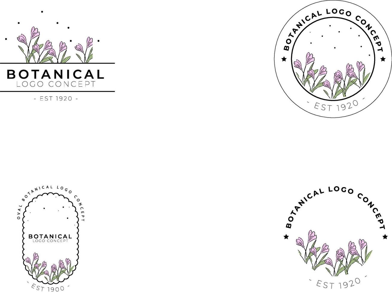Abstract minimal modern feminine botanical floral organic logo design vector