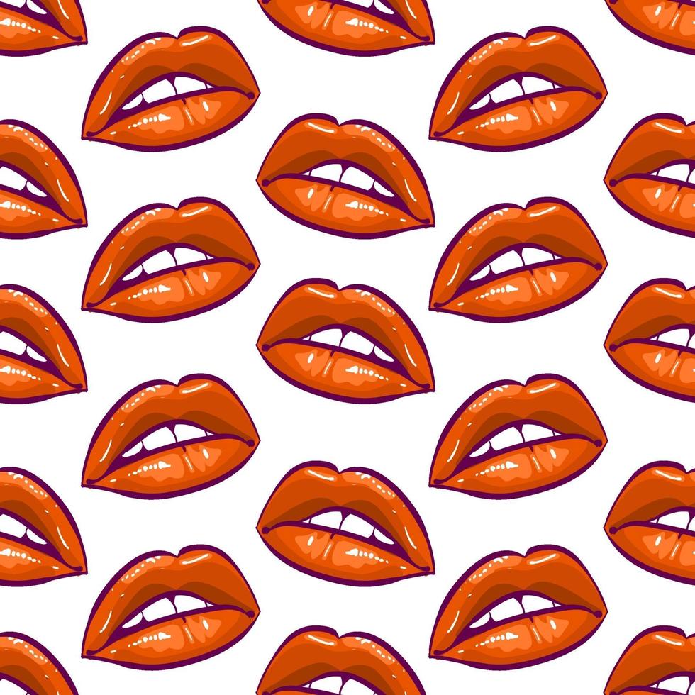 red lips seamless pattern illustration vector