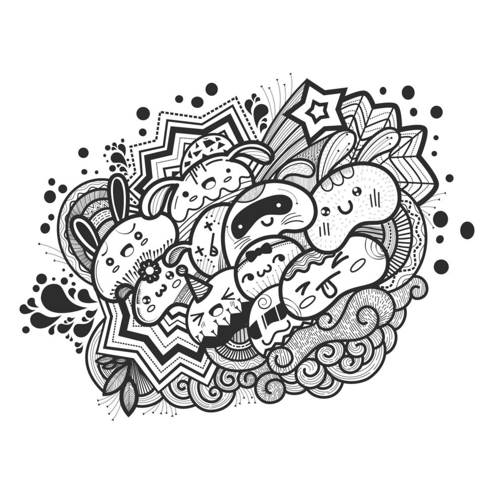 Cartoon cute doodles hand drawn Idea illustration. vector