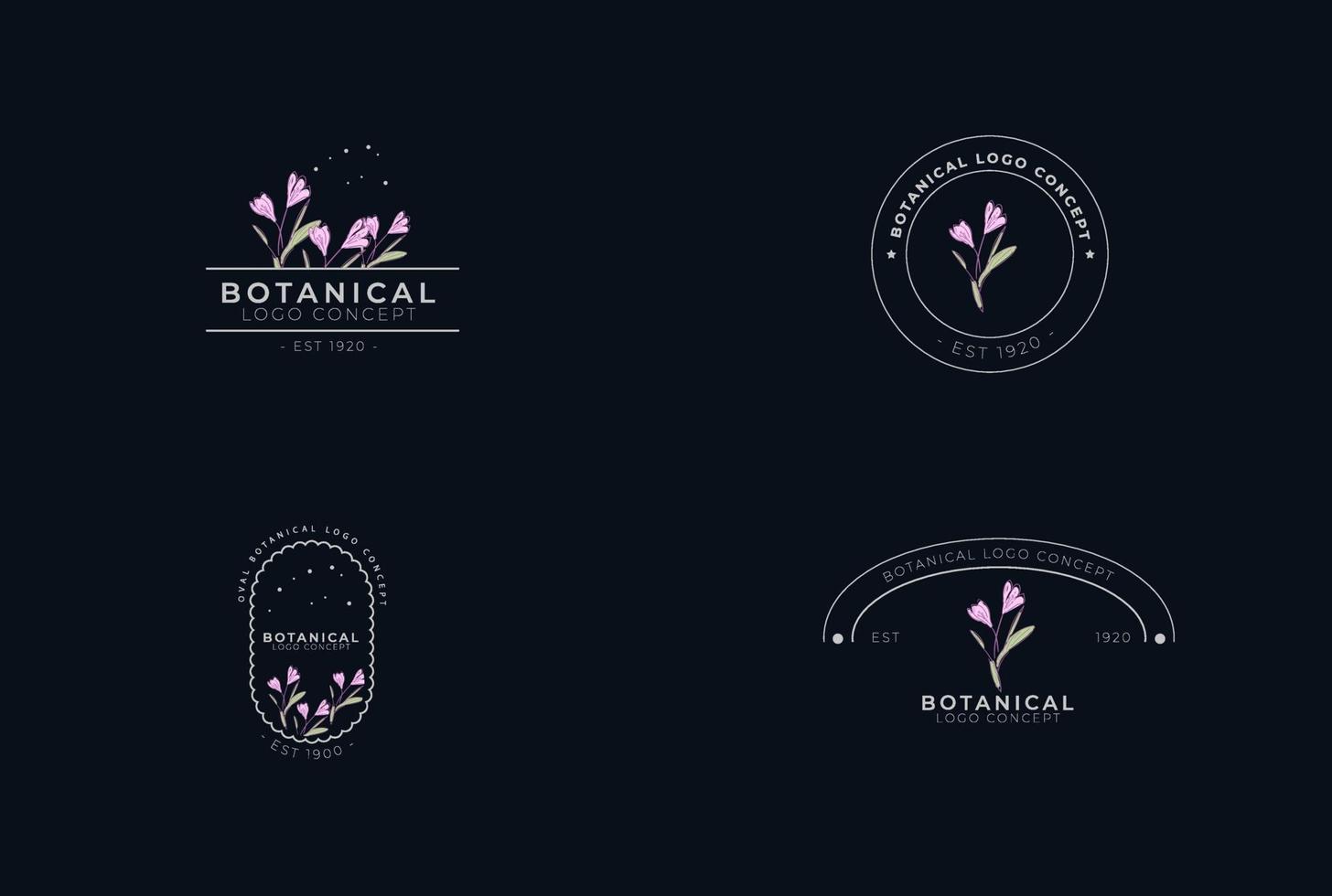 Minimal feminine modern botanical floral organic natural   abstract seasonal crocus classical logo design vector