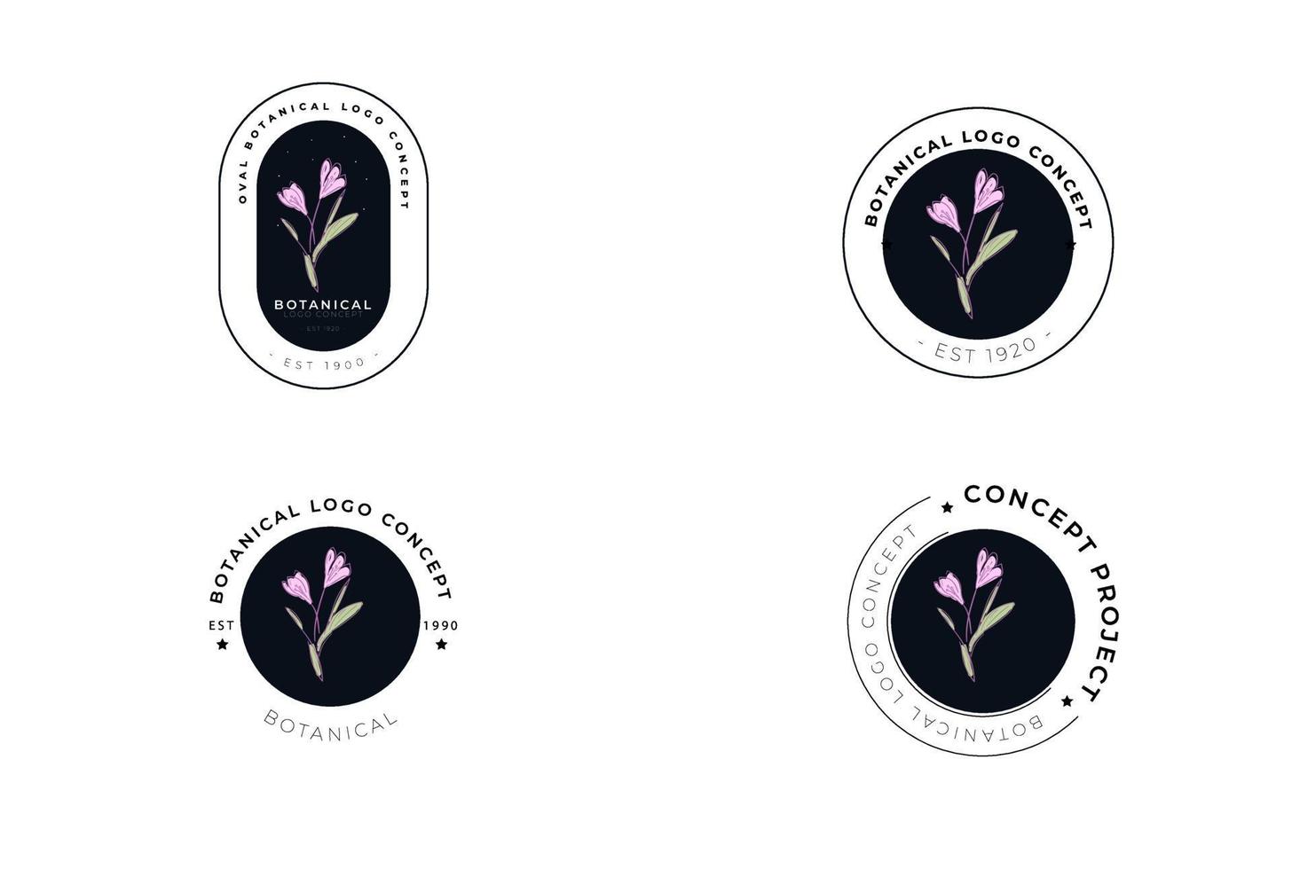 Abstract minimal modern feminine botanical floral organic logo design vector
