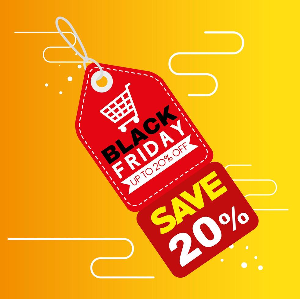 Black Friday sale tag vector