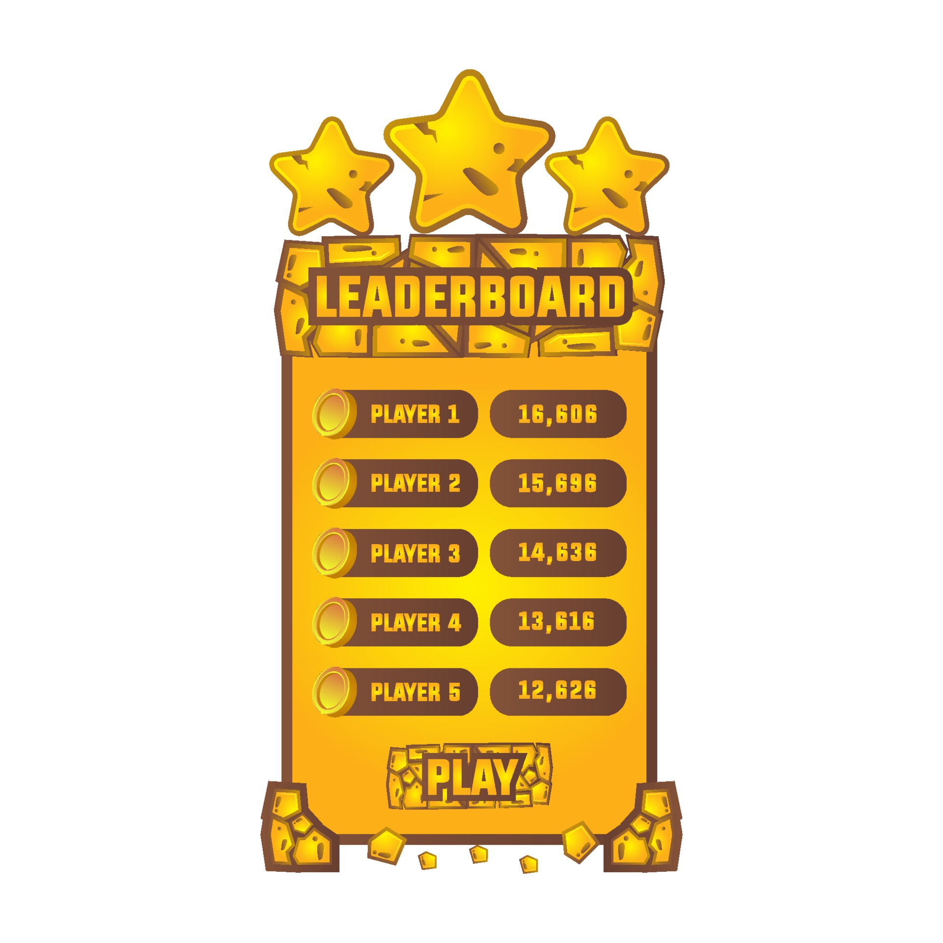 Rock leaderboard design vector isolated on white background 2047491