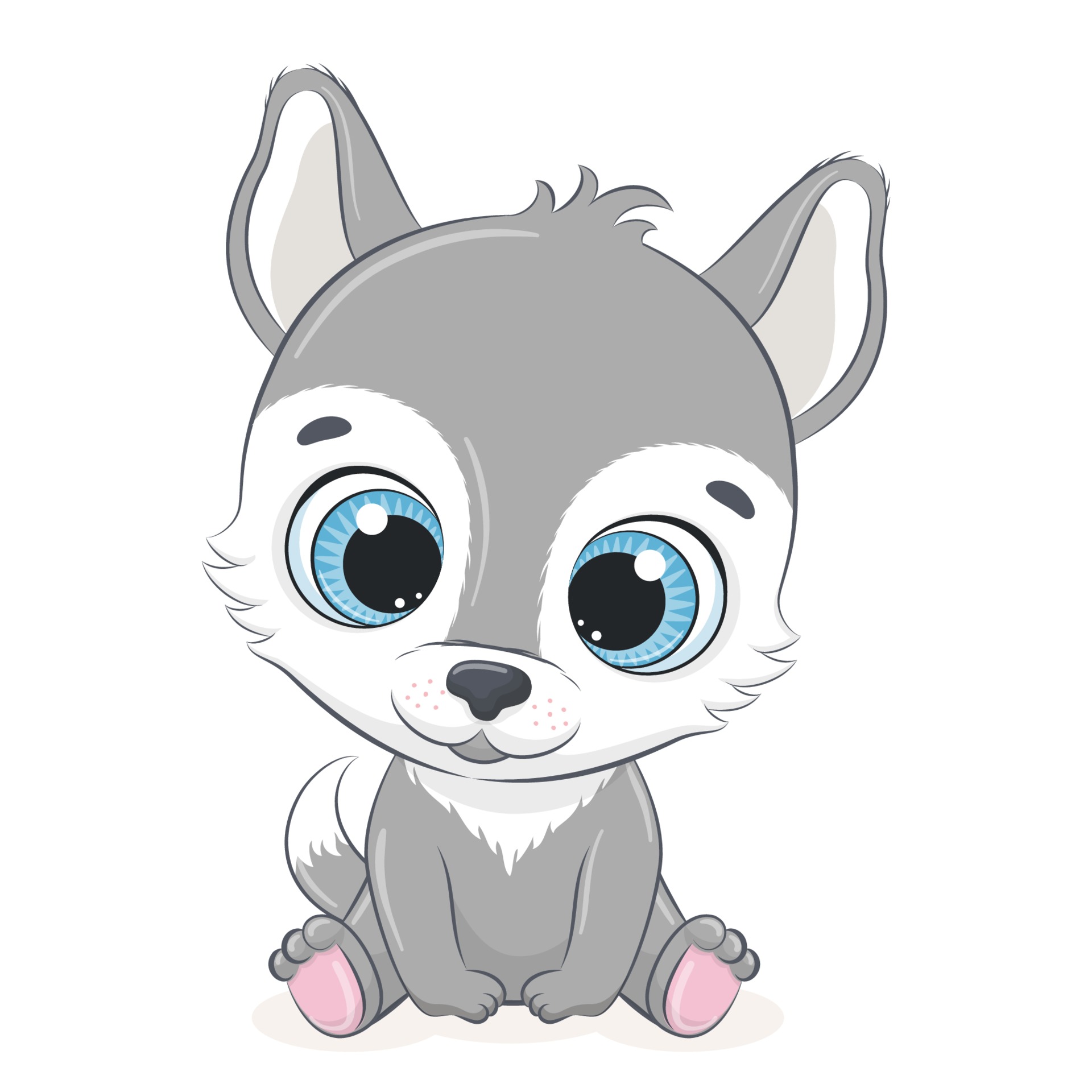 Cute baby wolf. Vector illustration 2047529 Vector Art at Vecteezy