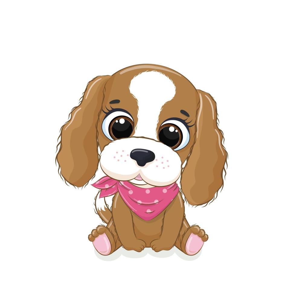 Cute baby dog. Vector illustration