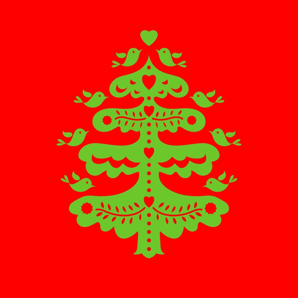 Christmas tree. Laser cutting template vector
