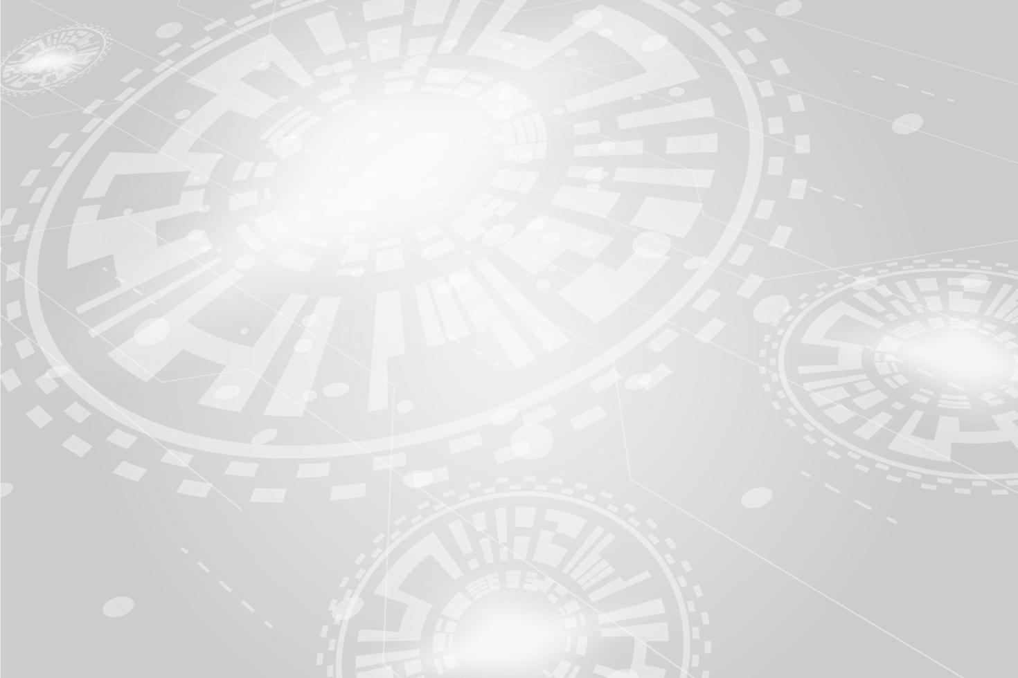 Grey white Abstract technology Circles background vector
