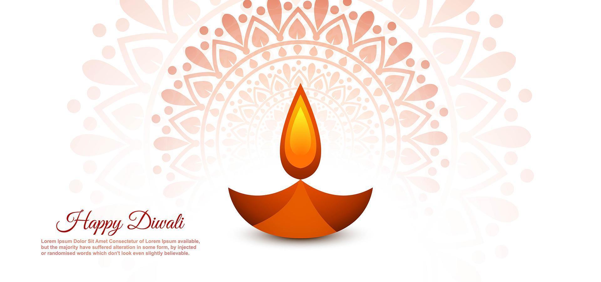 Beautiful diwali diya lovely festival vector