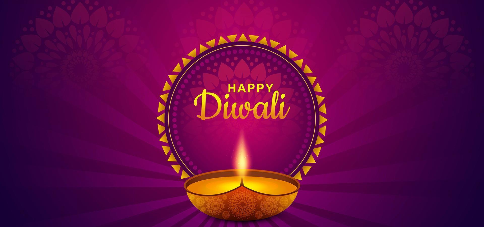 feliz diwali festival celebración vector