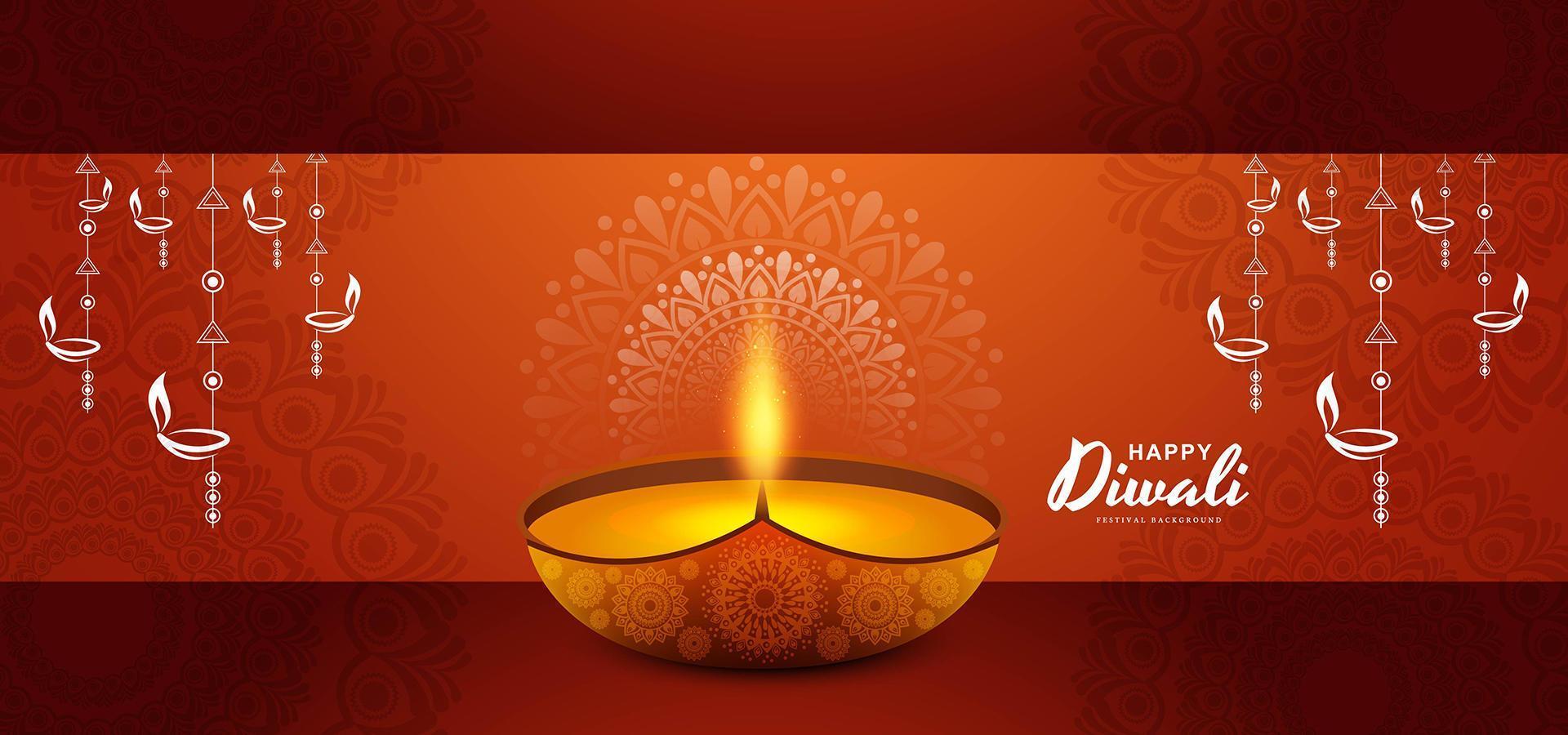 tarjeta para el fondo de celebración del festival de diwali feliz vector