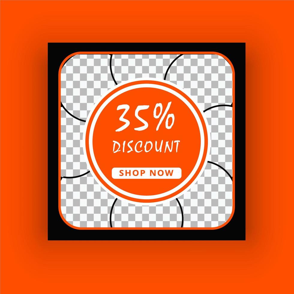 Food discount social media post template vector