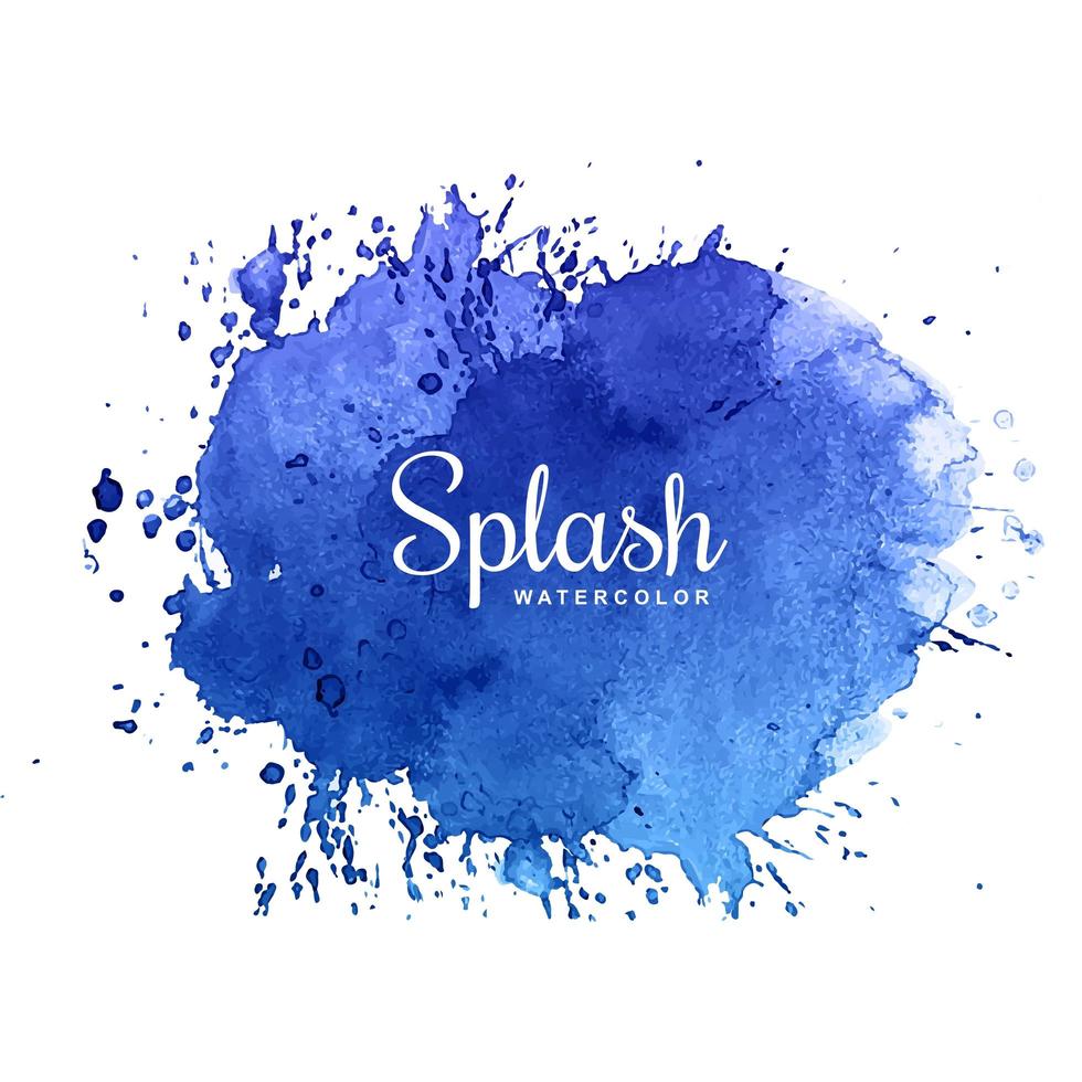 Abstract splash watercolor blue design vector