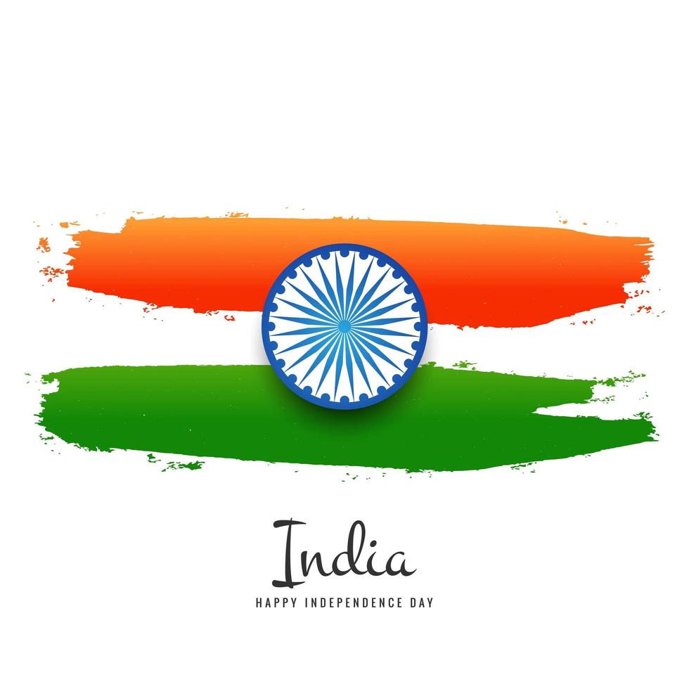 Grunge brush stroke with India national flag vector