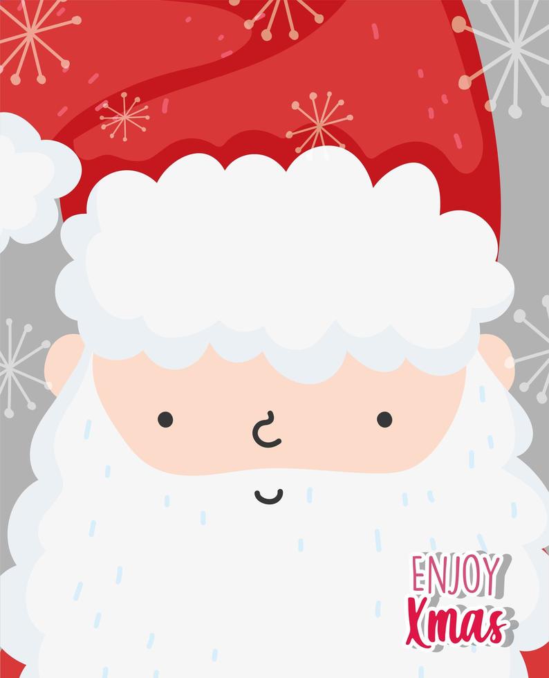 cartel de feliz navidad con feliz santa claus vector