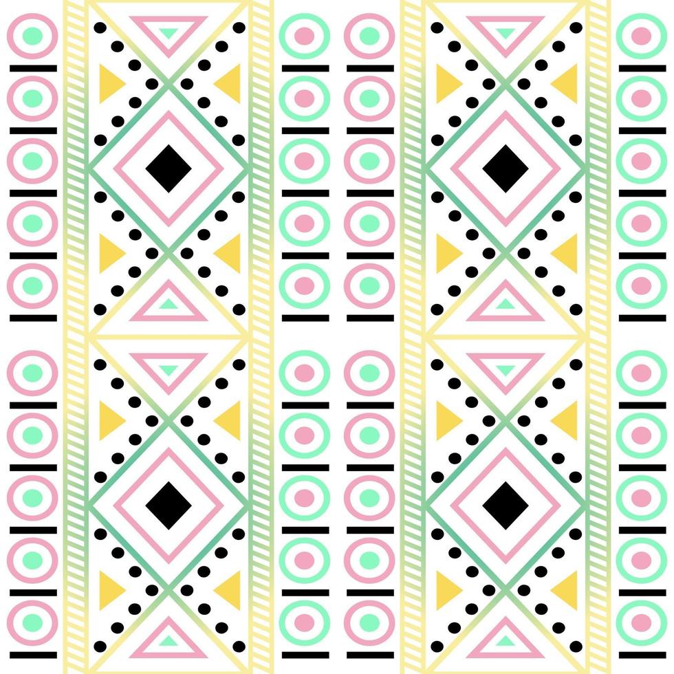 Fondo de patrón nativo multicolor transparente con forma geométrica vector