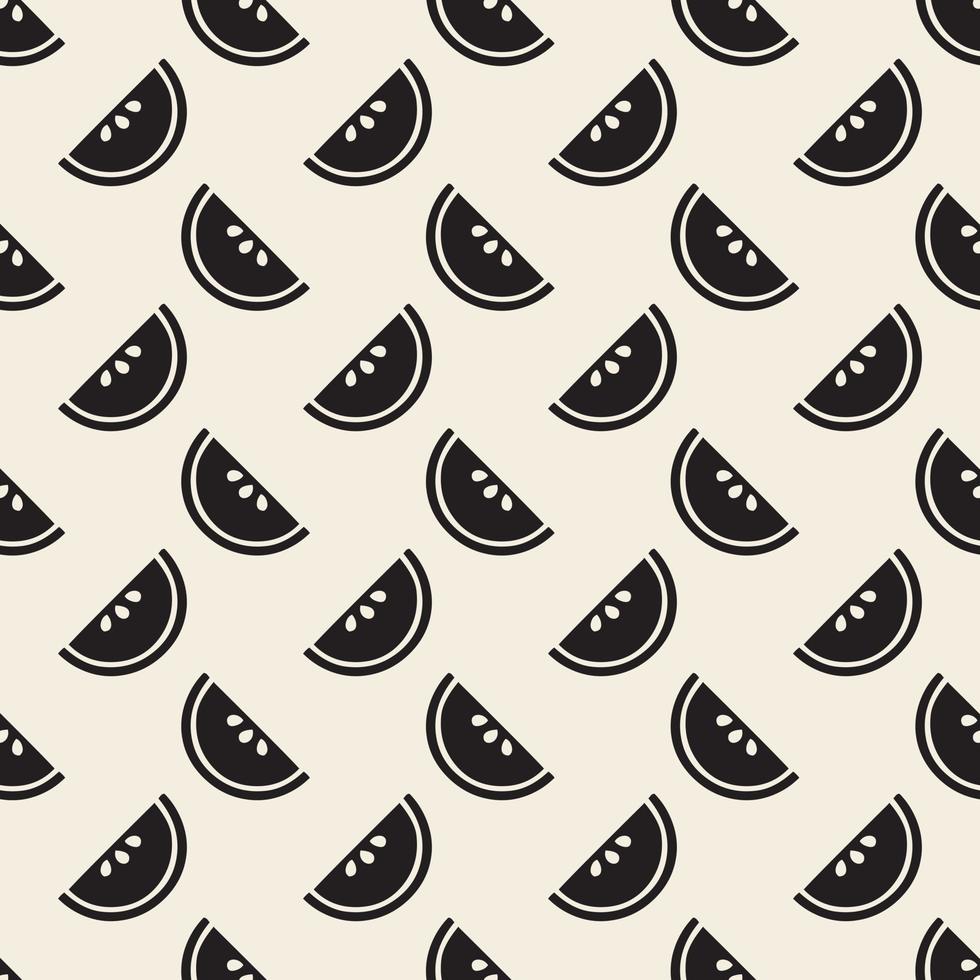 seamless monochrome slice of fruit pattern backgroud vector