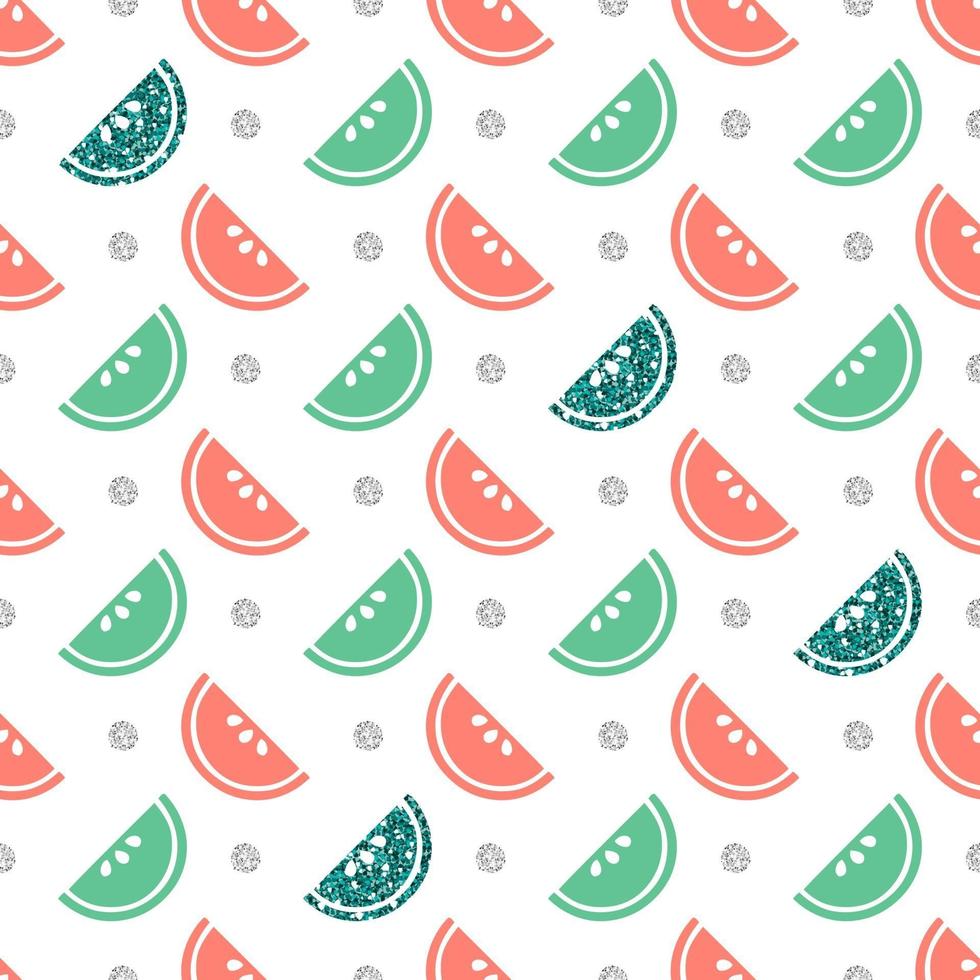 seamless multicolour and glitter fruit pattern background vector