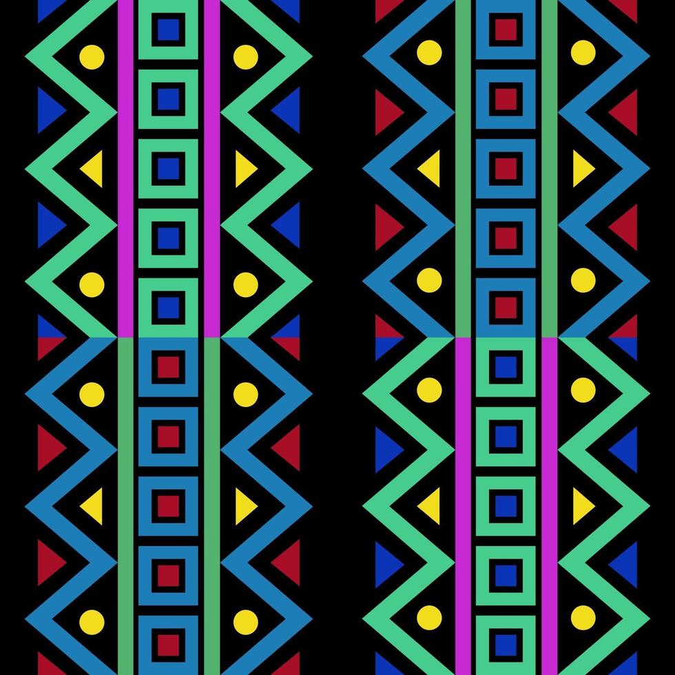 Fondo de patrón nativo multicolor transparente con forma geométrica vector