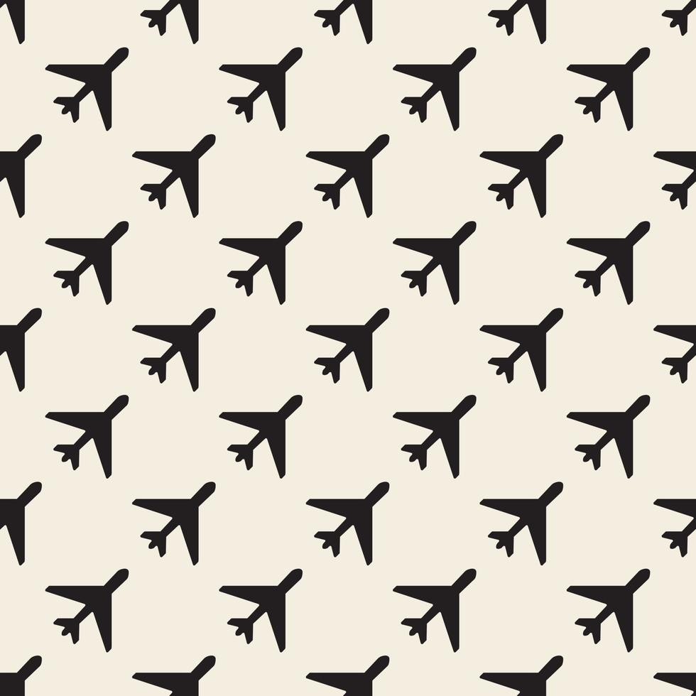 seamless monochrome airplane stamp pattern background vector