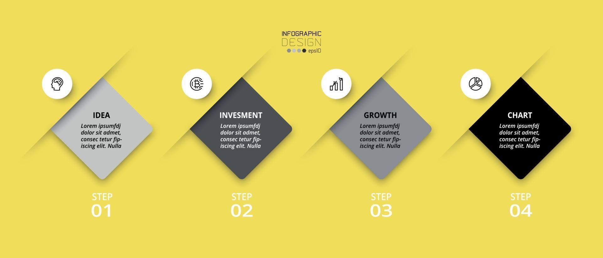4 steps infographic. Can be used for planning or explain information of business or organization. vector