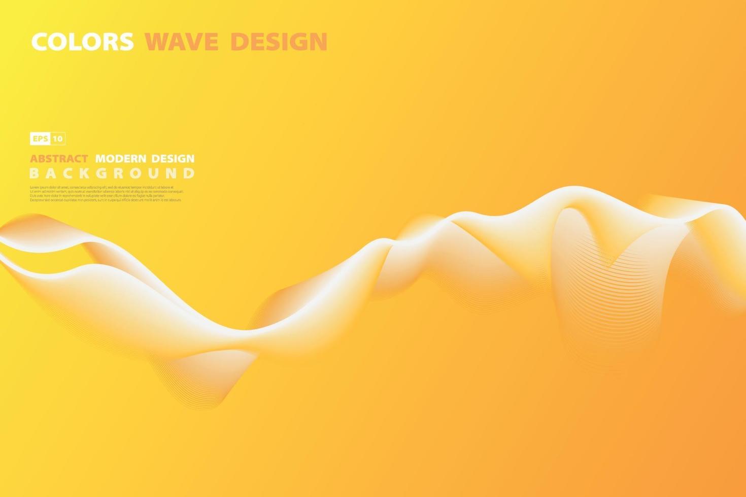 Abstract gradient orange and yellow swirl line of decorative design background. illustration vector