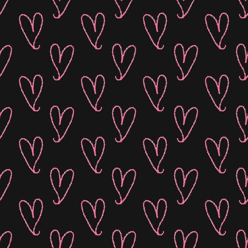 seamless valentine day pattern background from pink hand draw heart vector