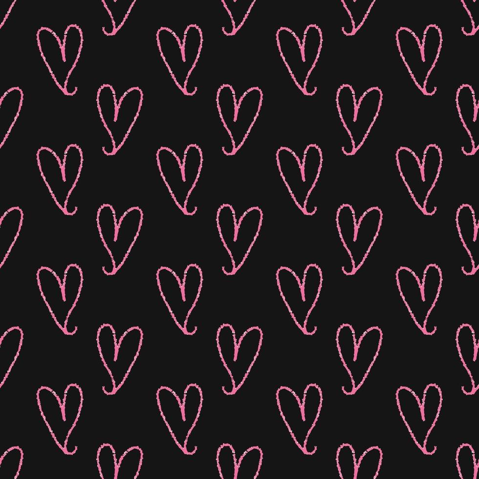 seamless valentine day pattern background from pink hand draw heart vector