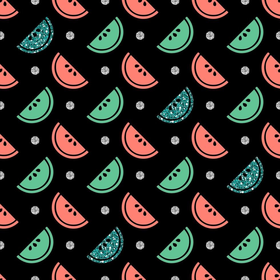 seamless colourful and glitter slice of fruit pattern background vector