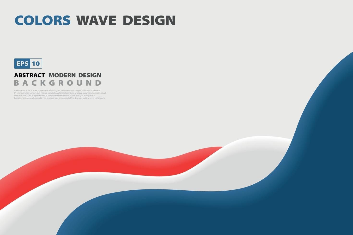 Abstract blue and red contrast wavy business design template background. illustration vector