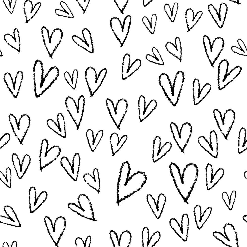 seamless valentine day pattern background from  doodle hand draw heart shape vector