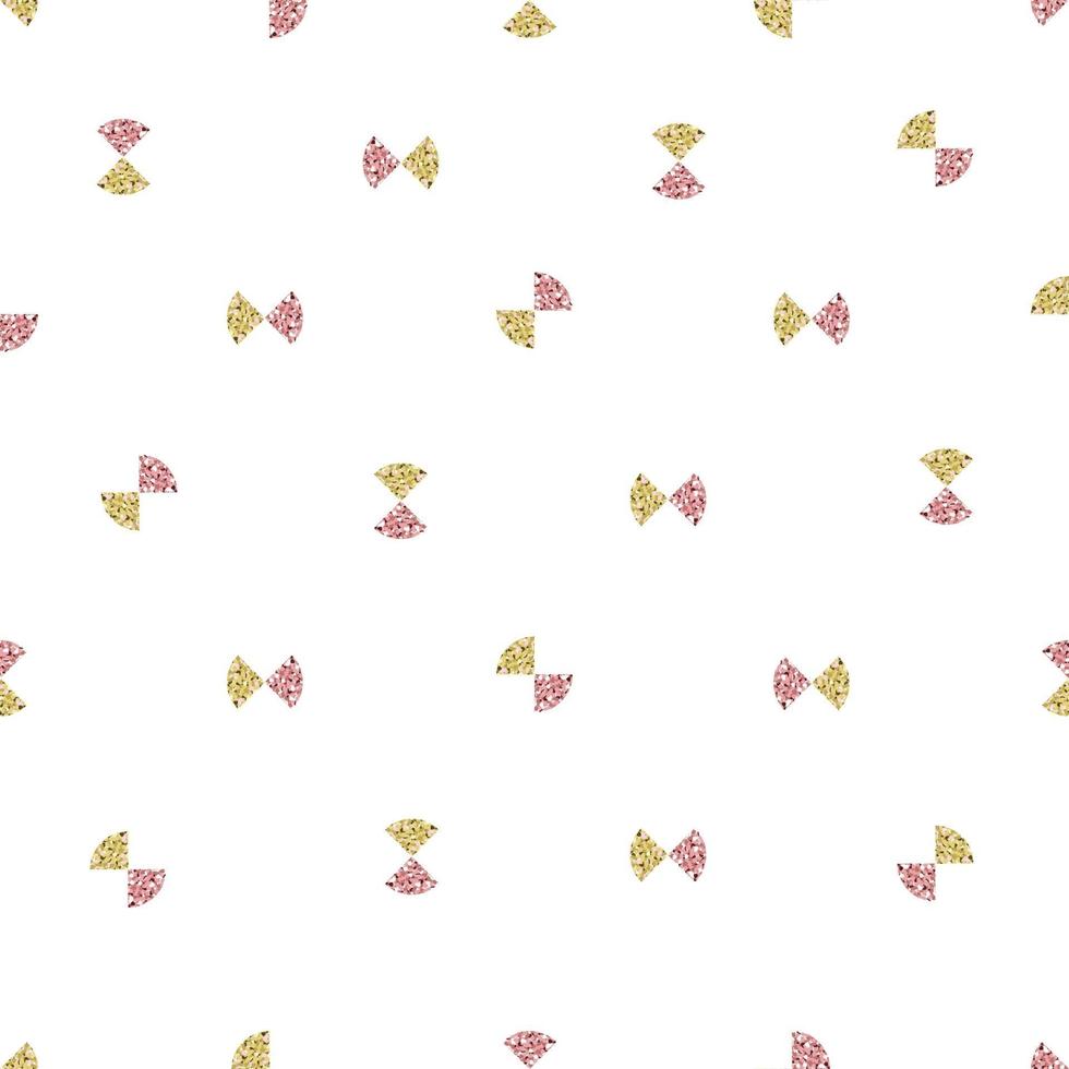 seamless valentine day pattern background with pink and gold glitter ribbon vector