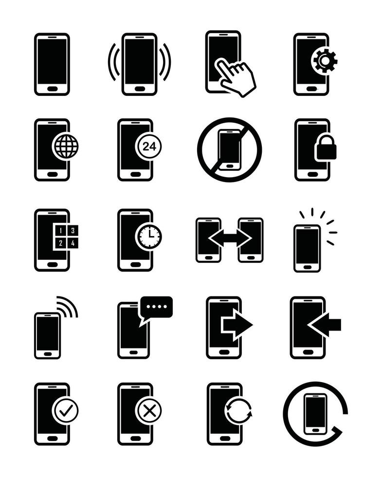 smartphone interface icon set vector