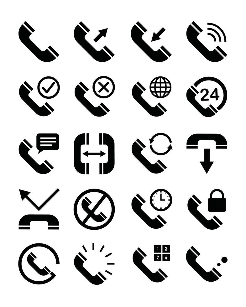 phone interface icon set vector