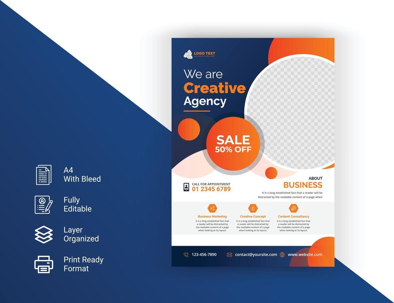 Corporate business modern flyer template vector